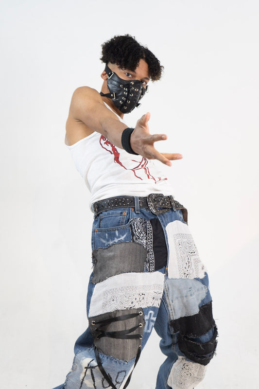 𖤐Trash Patchwork Pants𖤐